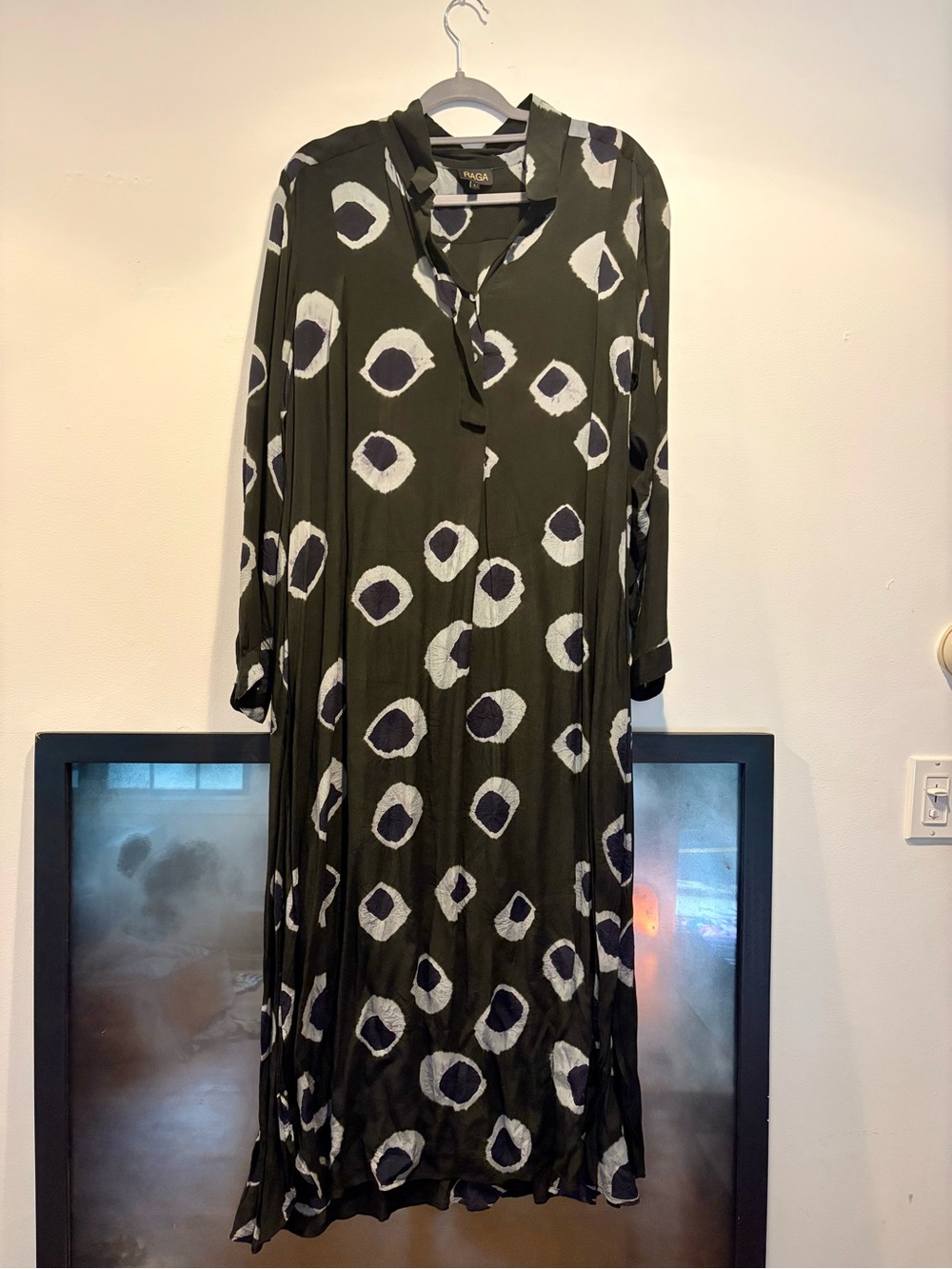 RAGA black and bluish greyLong Sleeve Printed Shirt Dress